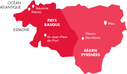 Carte pays basque français - achat immobilier - 40 %
